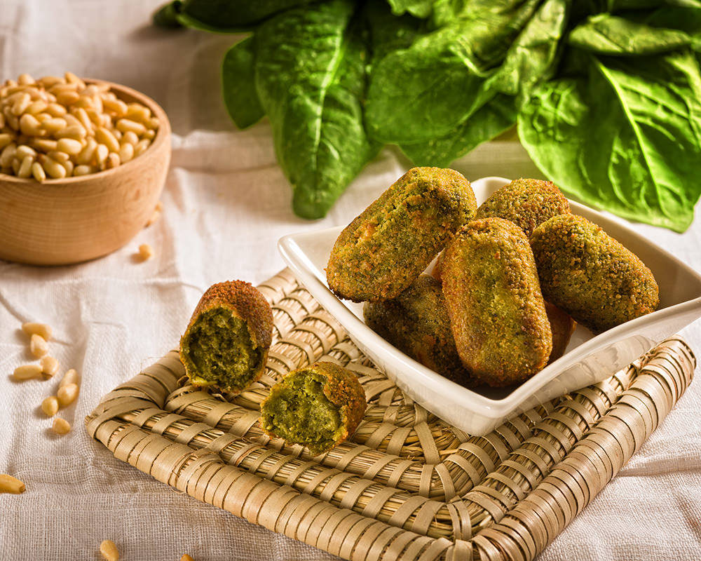 Croquetas espinacas/piñones